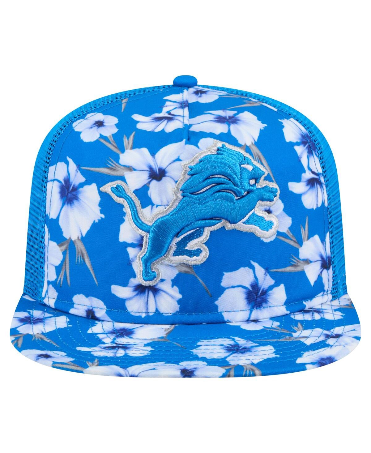 NEW ERA MEN'S BLUE DETROIT LIONS ADVENTURE PATTERN GOLFER SNAPBACK HAT 