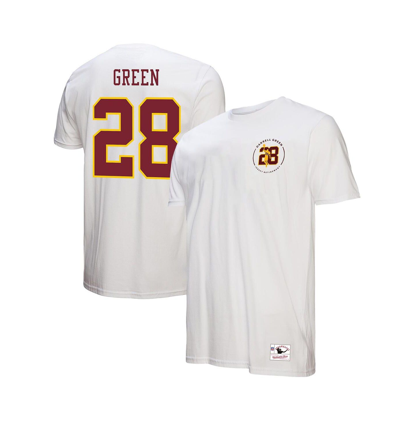 Мужская футболка Mitchell & Ness Darrell Green White Washington Commanders Retired Player Name & Number — фото 1