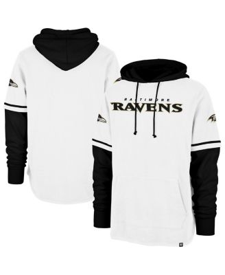 '47 Brand - Men's White Baltimore Ravens Trifecta Shortstop Pullover Hoodie