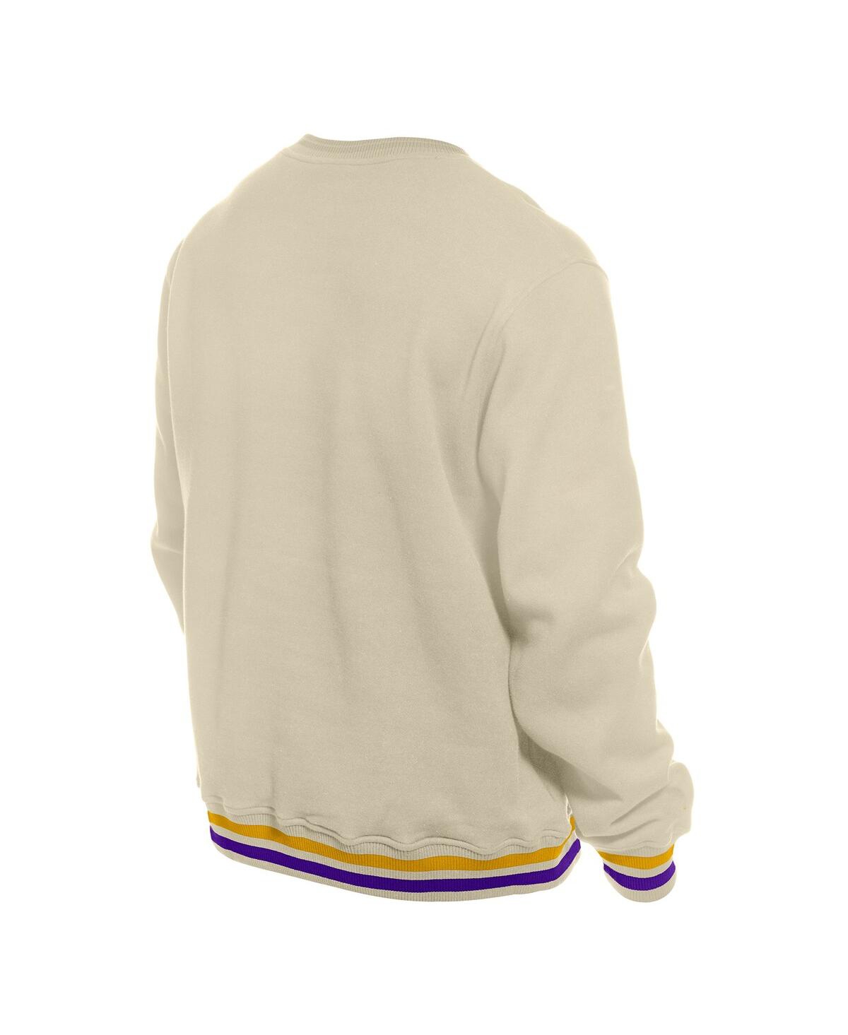 New Era Men's White Los Angeles Lakers Throwback Vintage Pullover Sweatshirt In White