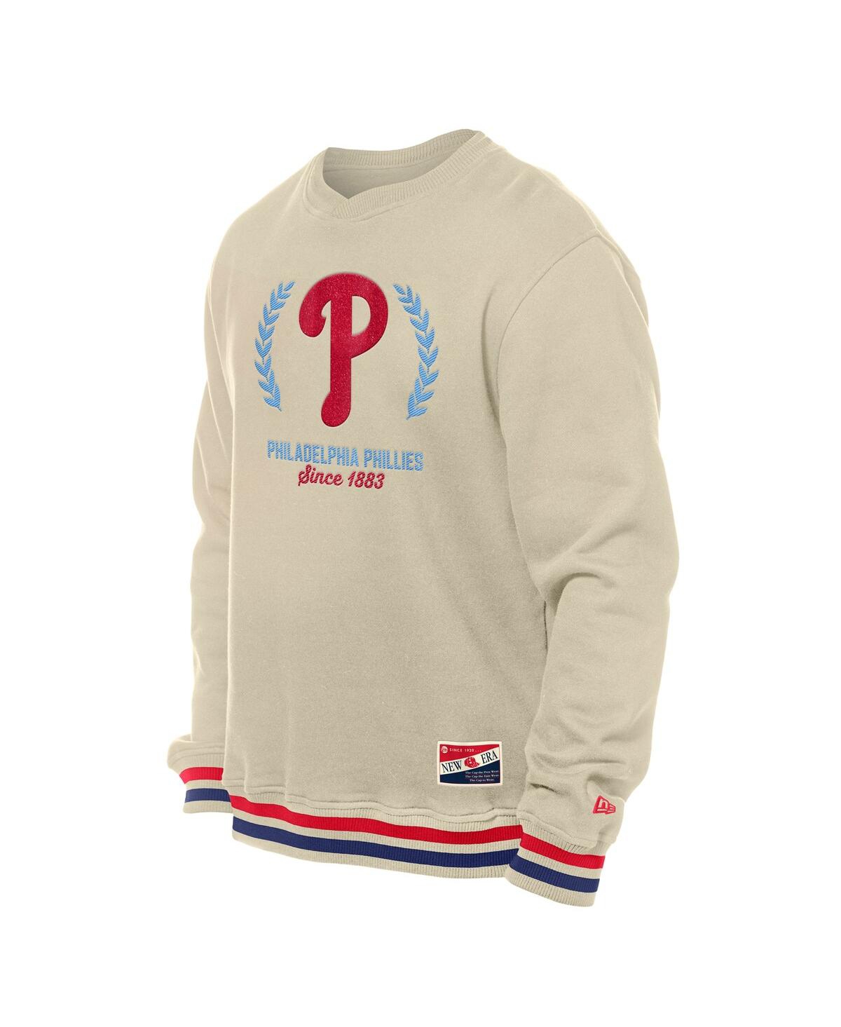 Shop New Era Men's Cream Philadelphia Phillies Throwback Pullover Sweatshirt