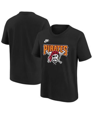 Big Boys and Girls Black Pittsburgh Pirates Cooperstown Collection Team Logo T-Shirt