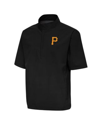 Antigua - Men's Black Pittsburgh Pirates Brisk Quarter-Zip Wind Shirt