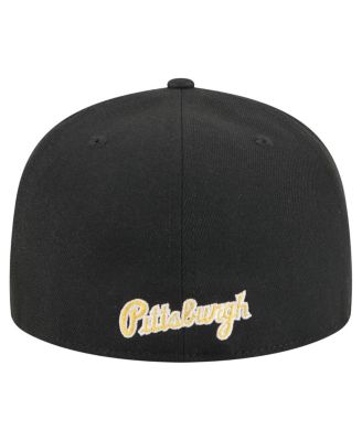 Men's Black Pittsburgh Pirates Overlap 59FIFTY Fitted Hat