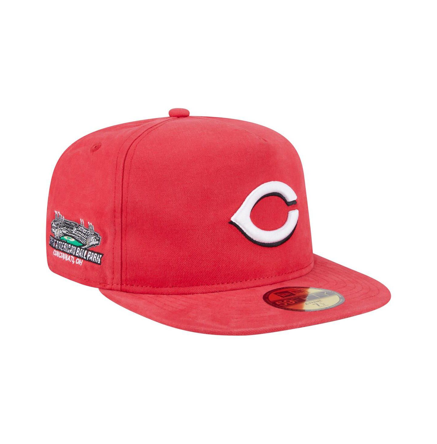 Мужская кепка New Era Red Cincinnati Reds Championship Side Flag A-Frame 59FIFTY Fitted Hat — фото 1