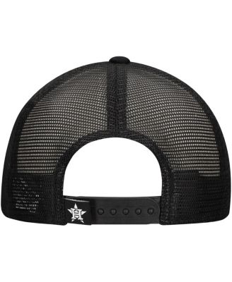 Men's Black Houston Astros Retro Bold A-Frame Trucker 9FORTY Adjustable Hat
