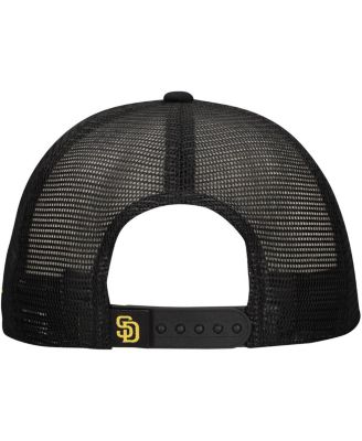 Men's Black San Diego Padres Retro Bold A-Frame Trucker 9FORTY Adjustable Hat