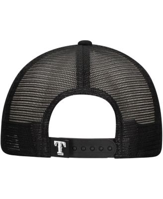 Men's Black Texas Rangers Retro Bold A-Frame Trucker 9FORTY Adjustable Hat