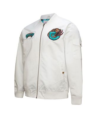 Men's White Memphis Grizzlies Hardwood Classics Nights Team Leader Satin Full-Zip Jacket