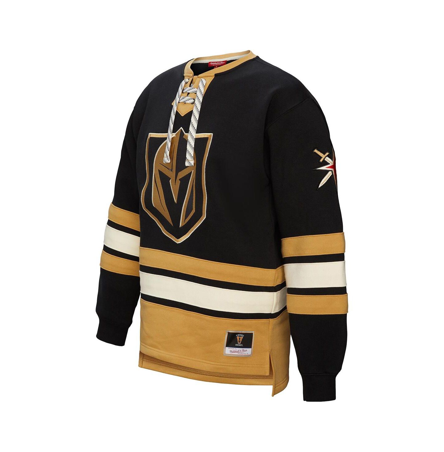 Женская толстовка Mitchell & Ness Black Vegas Golden Knights Heritage Lace-Up Pullover — фото 5