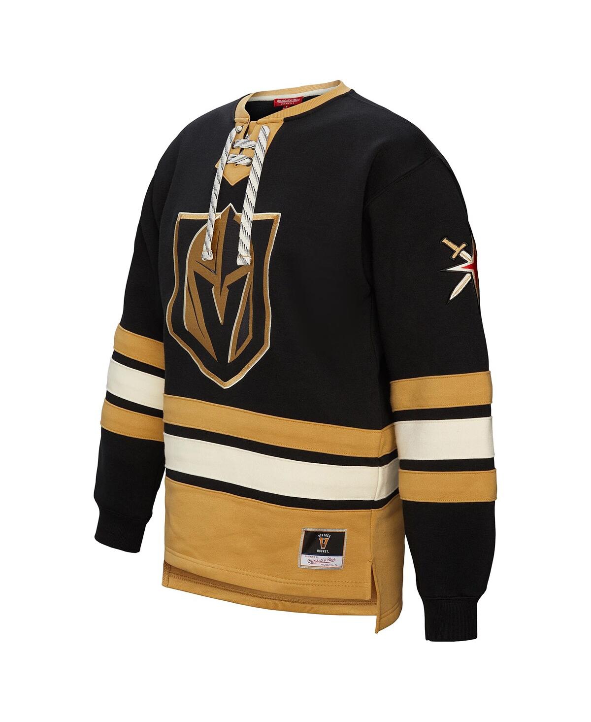 Mitchell & Ness Women's Black Vegas Golden Knights Heritage Lace-up Pullover Sweatshirt In Black