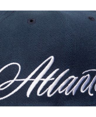 Men's Navy Atlanta Braves Just Don x MLB Lux Script Snapback Hat