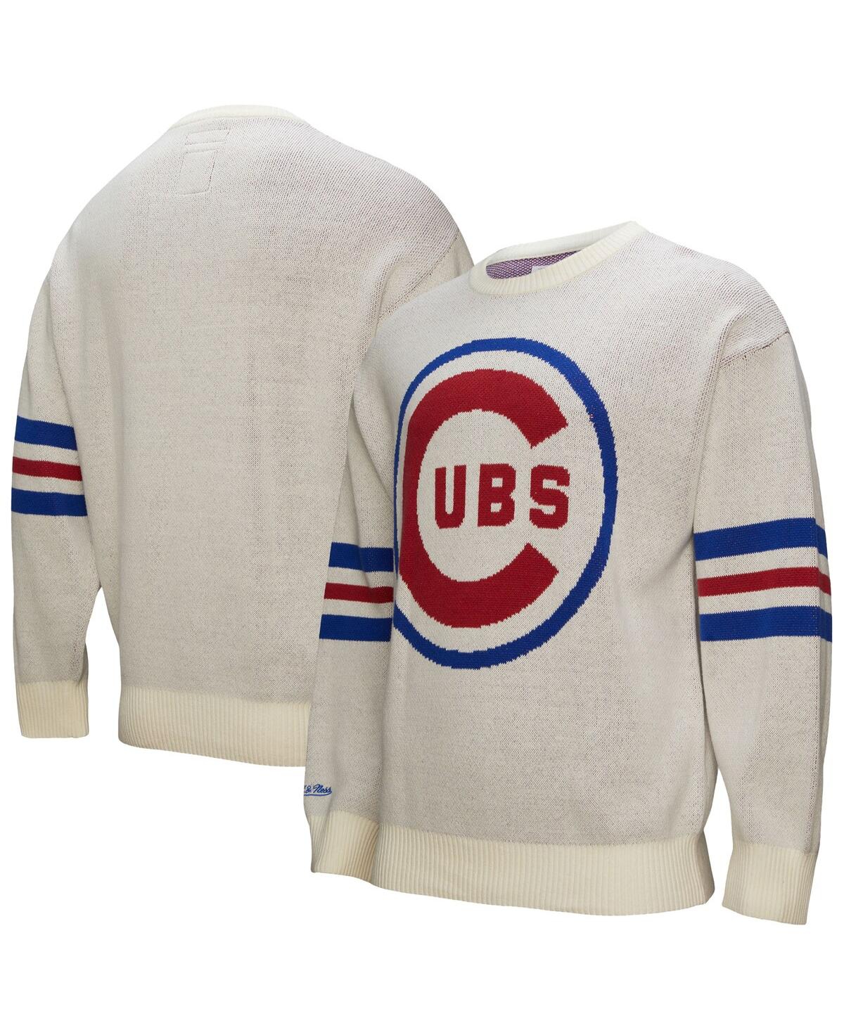 Men's Cream Chicago Cubs Retro Pullover Sweater - Cream