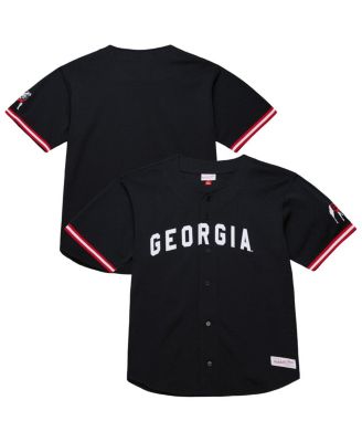 Mitchell & Ness - Men's Black Georgia Bulldogs On The Clock Full-Button Fashion Jersey