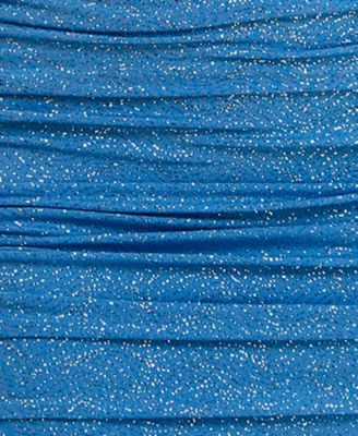 Juniors' Glitter Ruched Bodycon Mini Dress