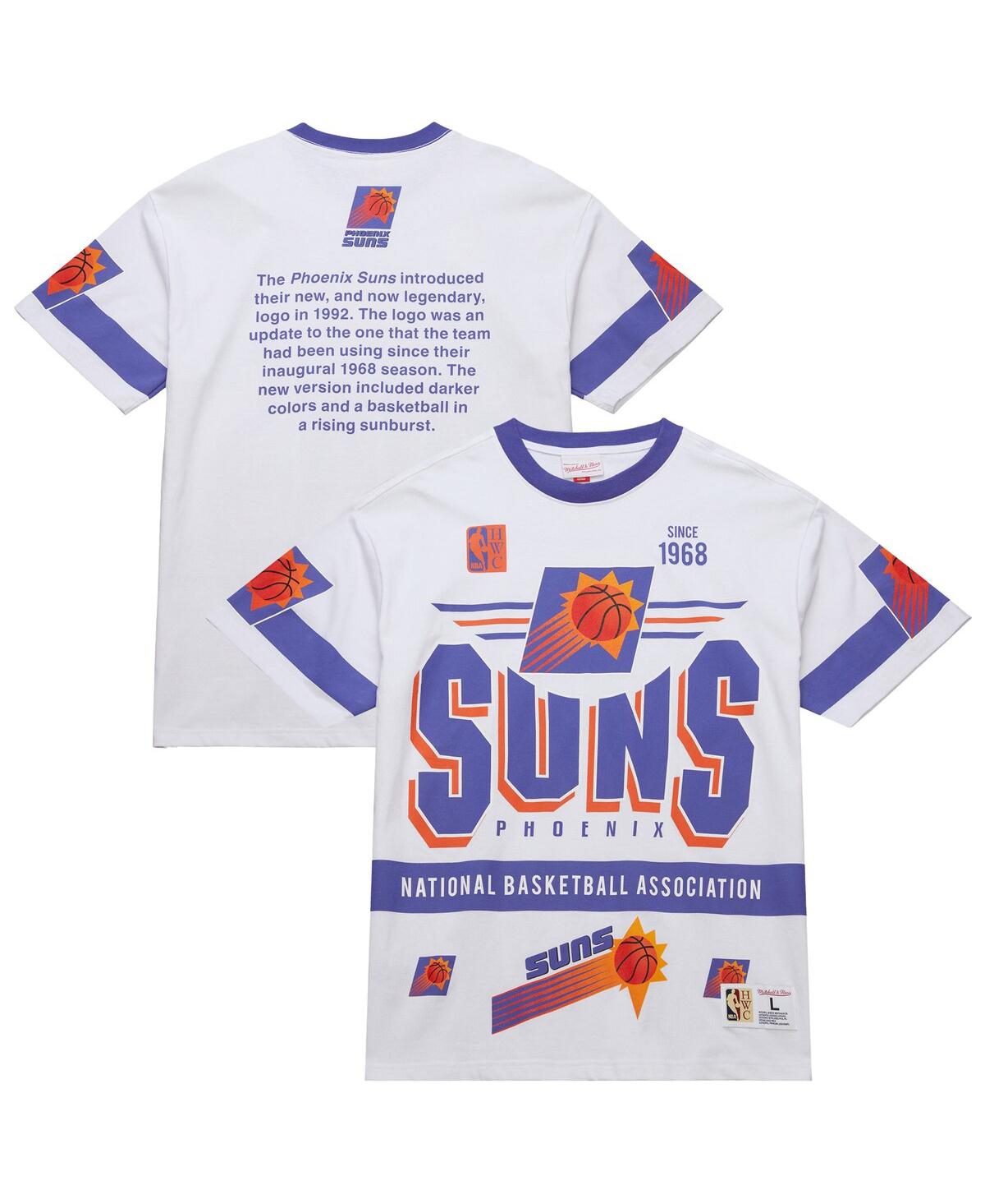 Men's and Women's White Phoenix Suns Hardwood Classics Vintage Team Origins Premium T-Shirt - White