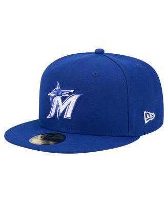 New Era - Men's Royal Miami Marlins White Logo 59FIFTY Fitted Hat
