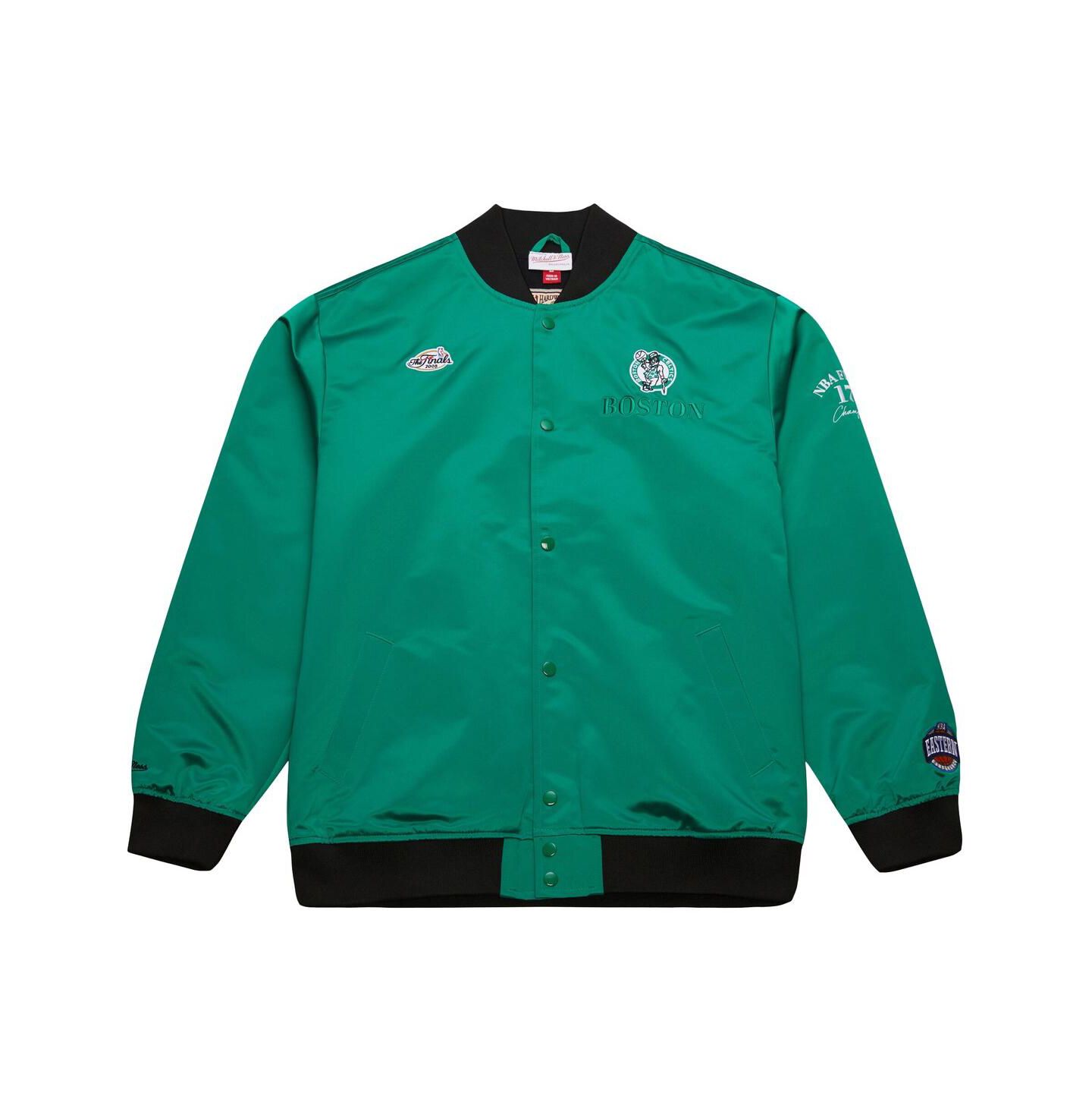 Мужская куртка Mitchell & Ness Kelly Green Boston Celtics Hardwood Classics Team OG 3.0 Lightweight Satin Full-Snap — фото 3