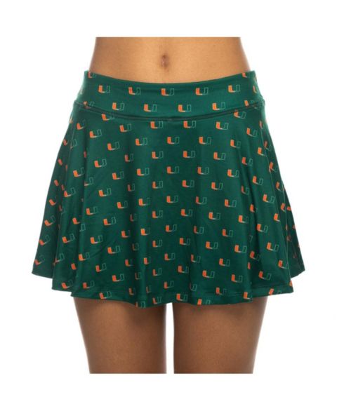 Женская юбка-шорты ZooZatz Green Miami Hurricanes All-Over Print Flowy Skort