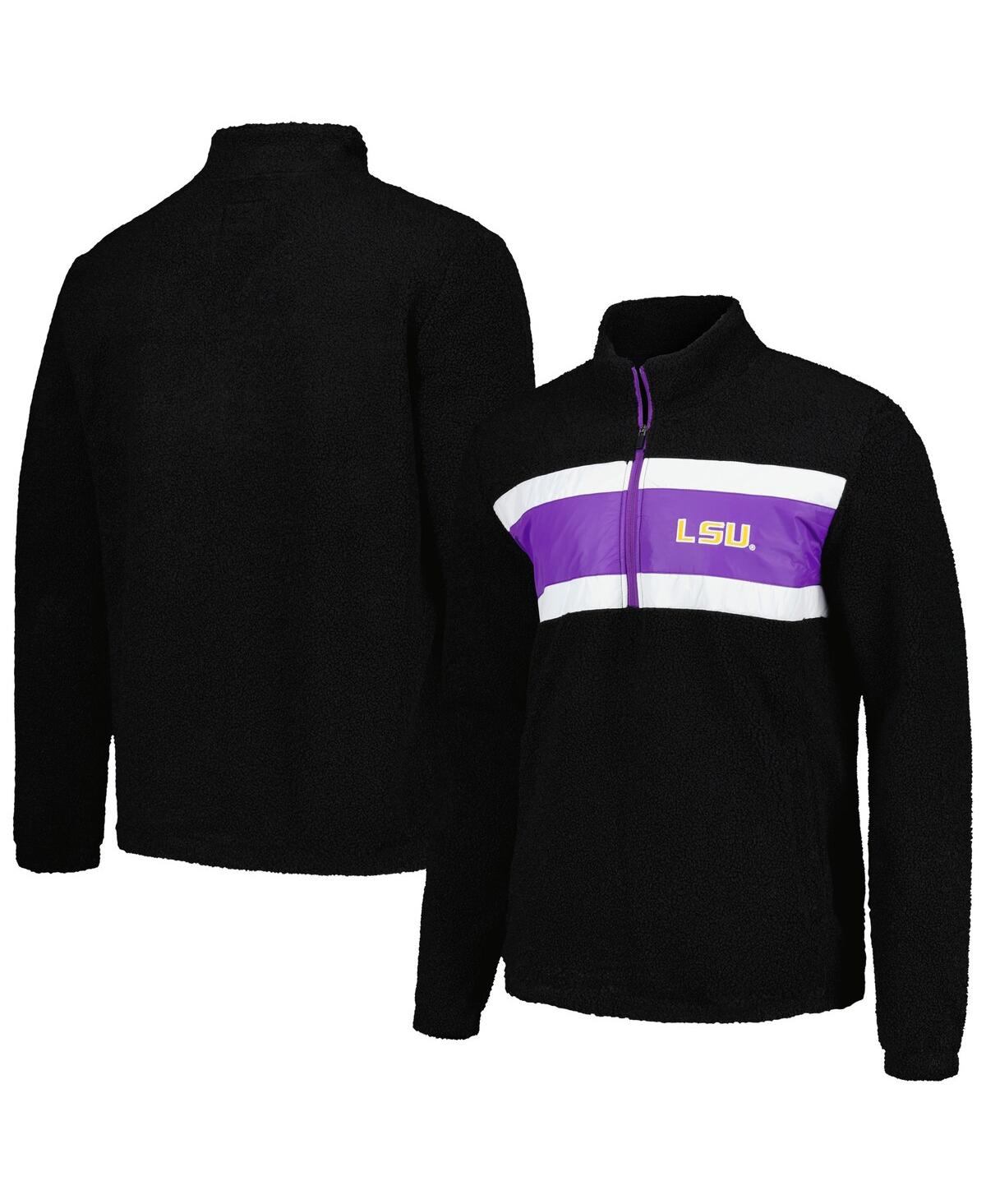 Men's Black Lsu Tigers Pinch Runner Half-Zip Top - Black