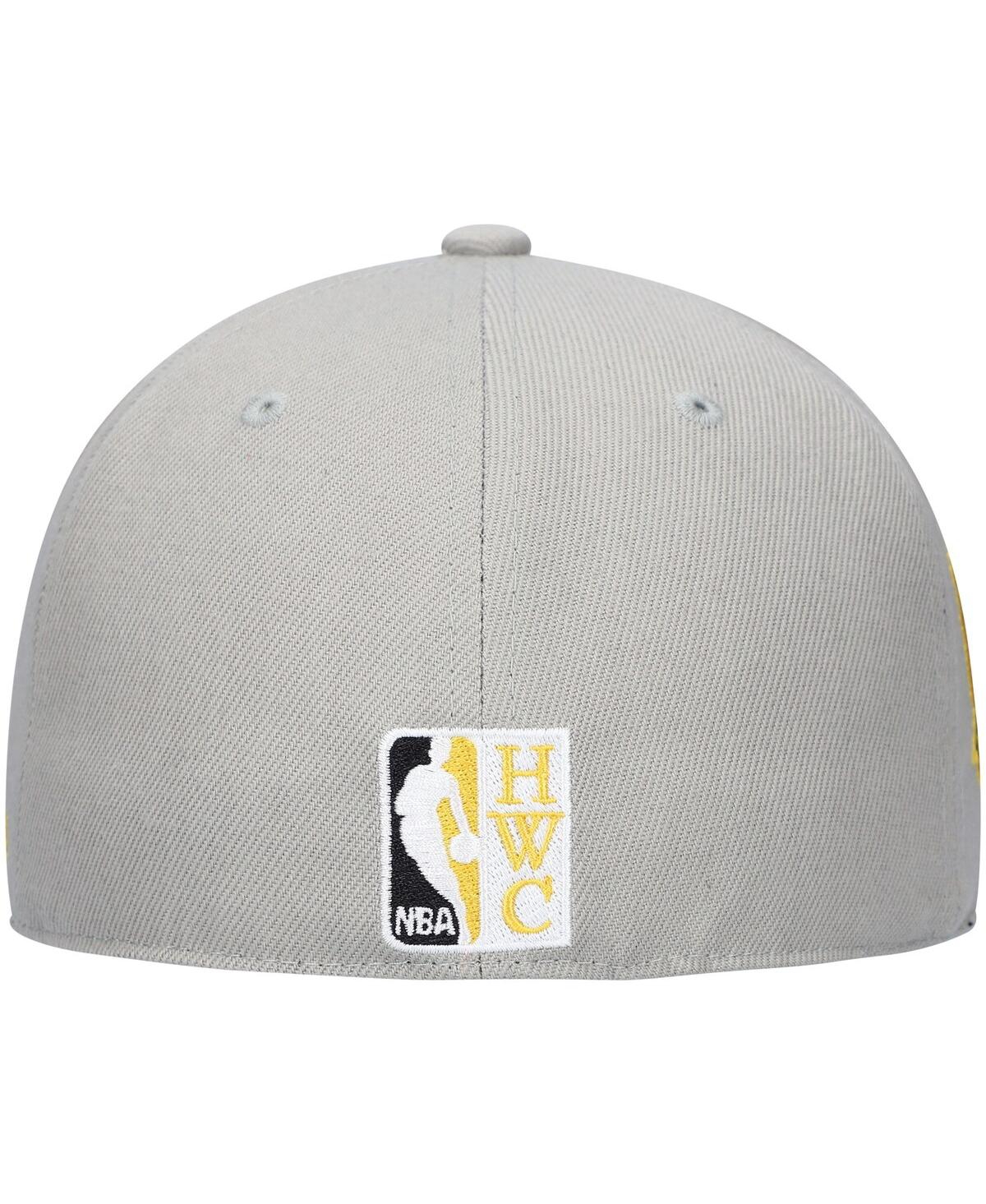 Mitchell & Ness Men's Gray New Jersey Nets Hardwood Classics 35th Anniversary Sunny Gray Fitted Hat In Gray