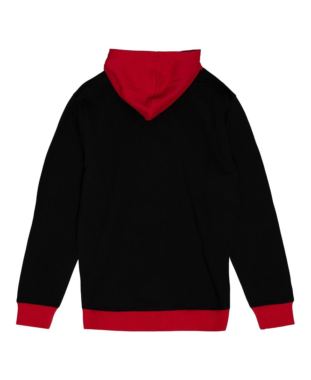 Mitchell & Ness Men's Black Chicago Bulls Hardwood Classics Big Face 5.0 Pullover Hoodie In Black