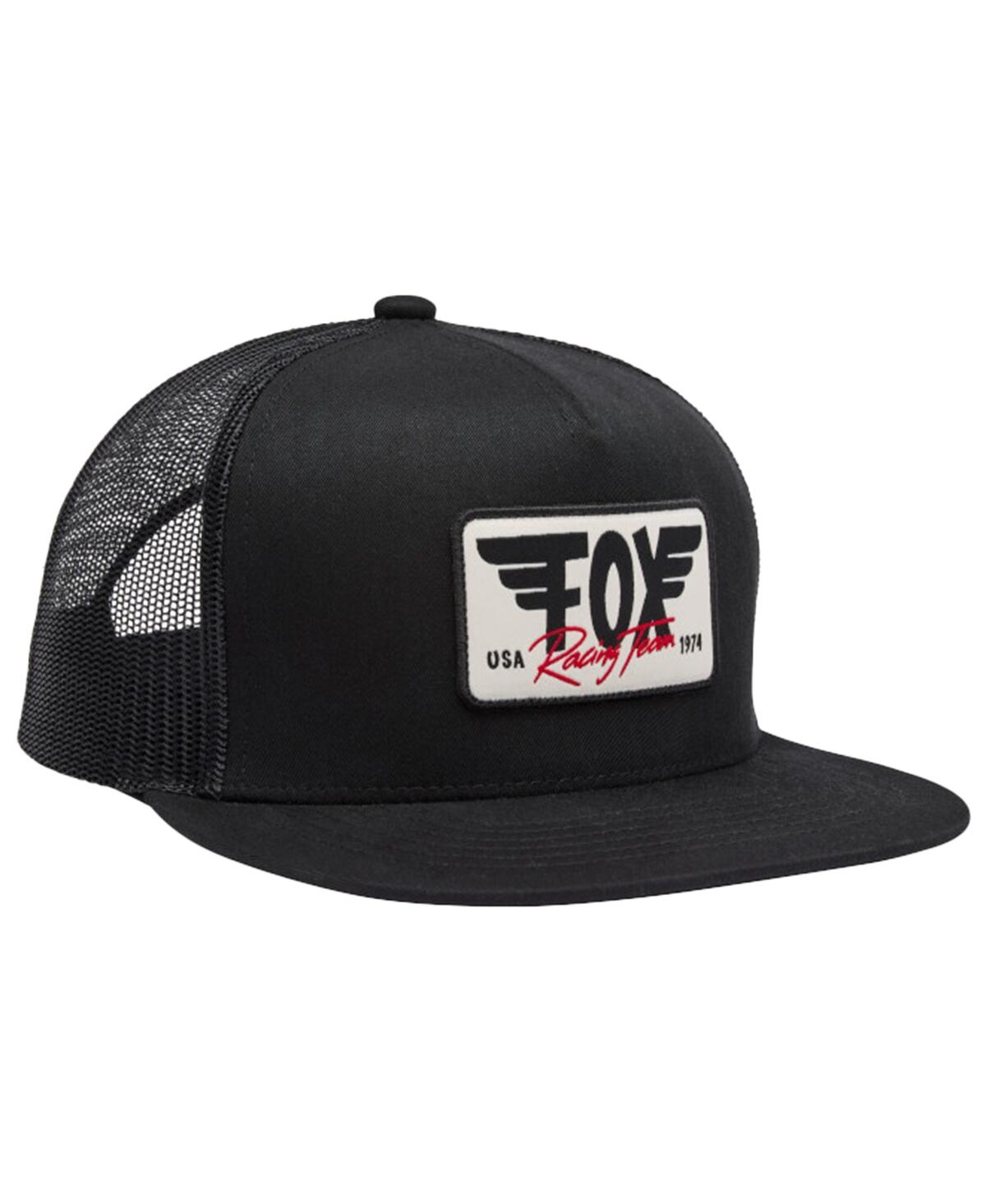Men's Black Fox Racing Winged Trucker Snapback Hat - Black