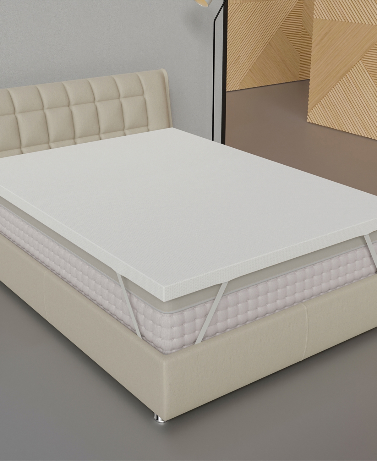 Payton 1" Medium Firm Mattress Topper With Breathable Cover, Full In White