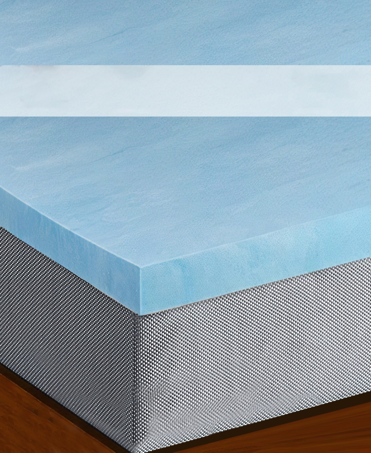 Payton 1" Gel Memory Foam Mattress Topper, Twin In Blue