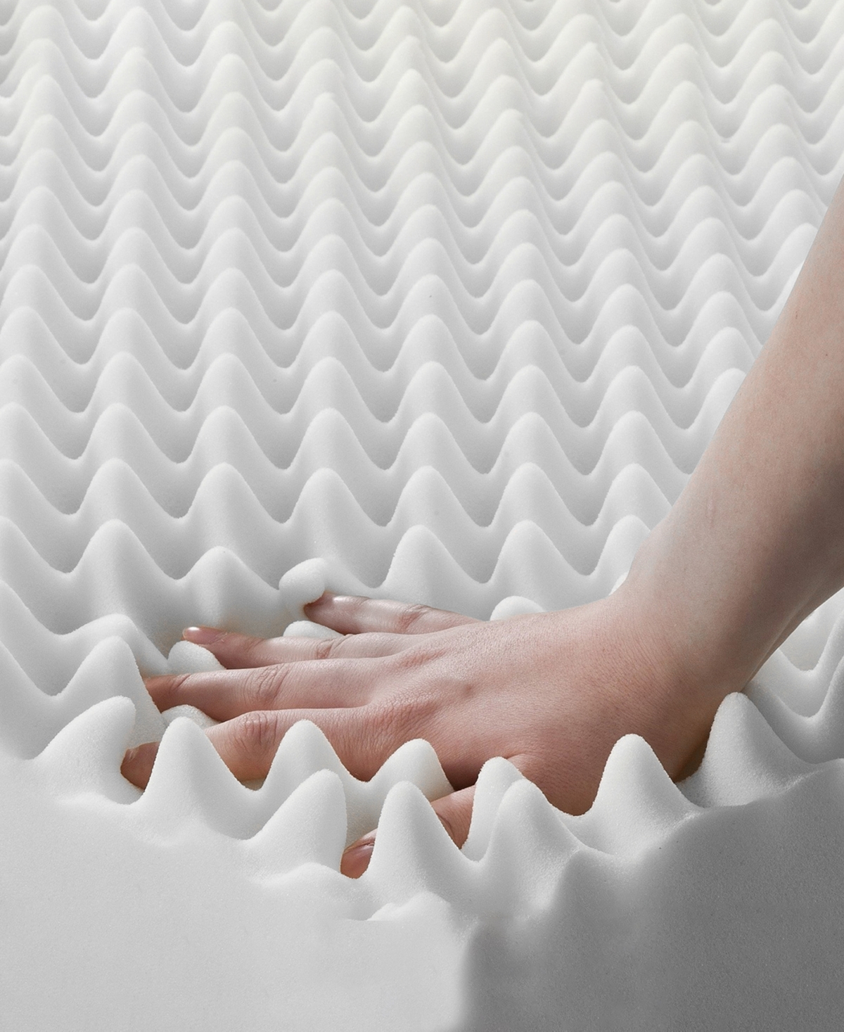 Payton 2" Convoluted Foam Mattress Topper, Twin In White