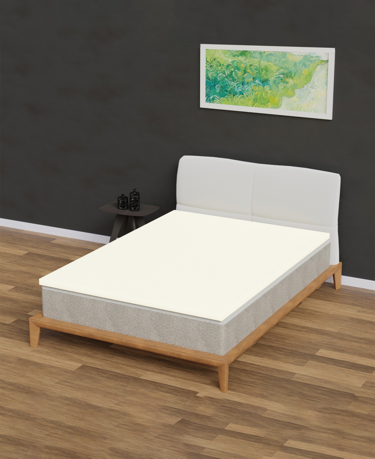 Payton 3" High Density Medium Firm Foam Mattress Topper, Full In White