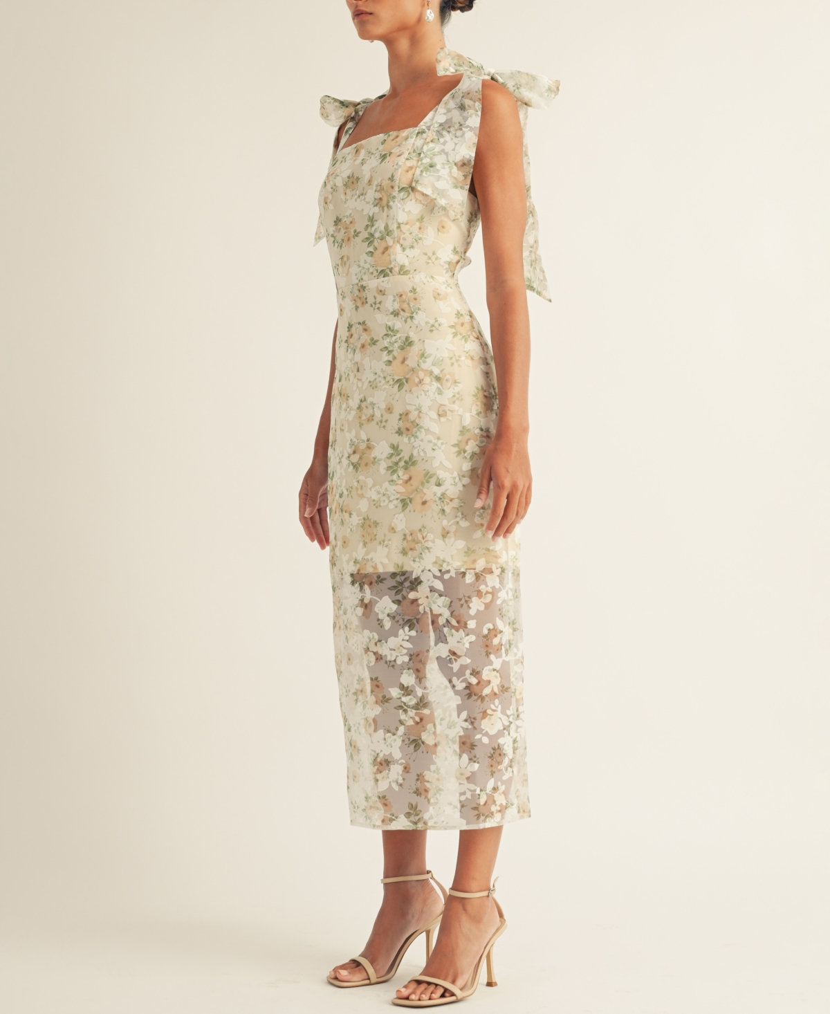 Arose Studio, Inc Women's Carinne Floral Midi Dress In Sage Floral