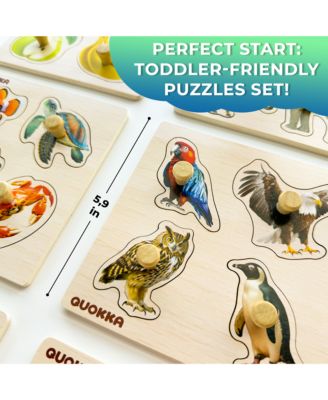 Wooden Puzzles for Toddlers 1-3 – Pegged Puzzles for Kids