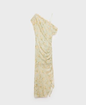 Mango Women's Semi-Transparent Draped Floral Dress - Macy's