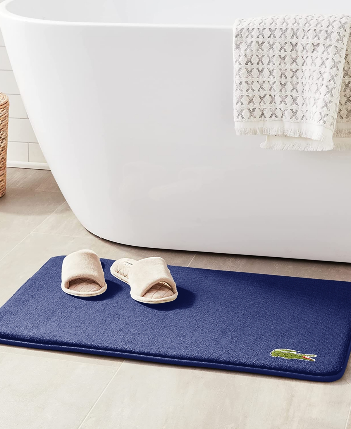 Lacoste Home Crocodile Memory Foam Bath Rug, 19" X 30"