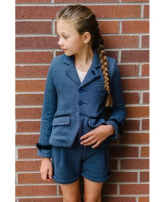 Toddler Girls Dressy Knit Jacquard Riding Blazer