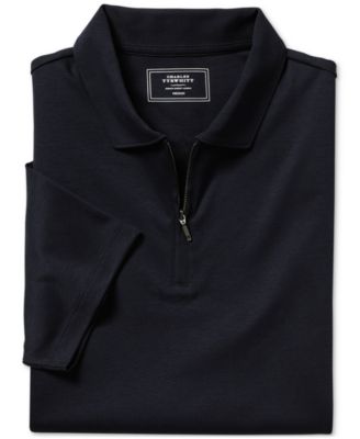 Men's Mercerized Cotton Short Sleeve Zipper Polo Shirt