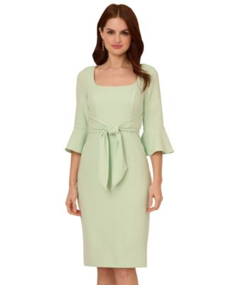 Women's Tie-Front Bell-Sleeve Sheath Dress