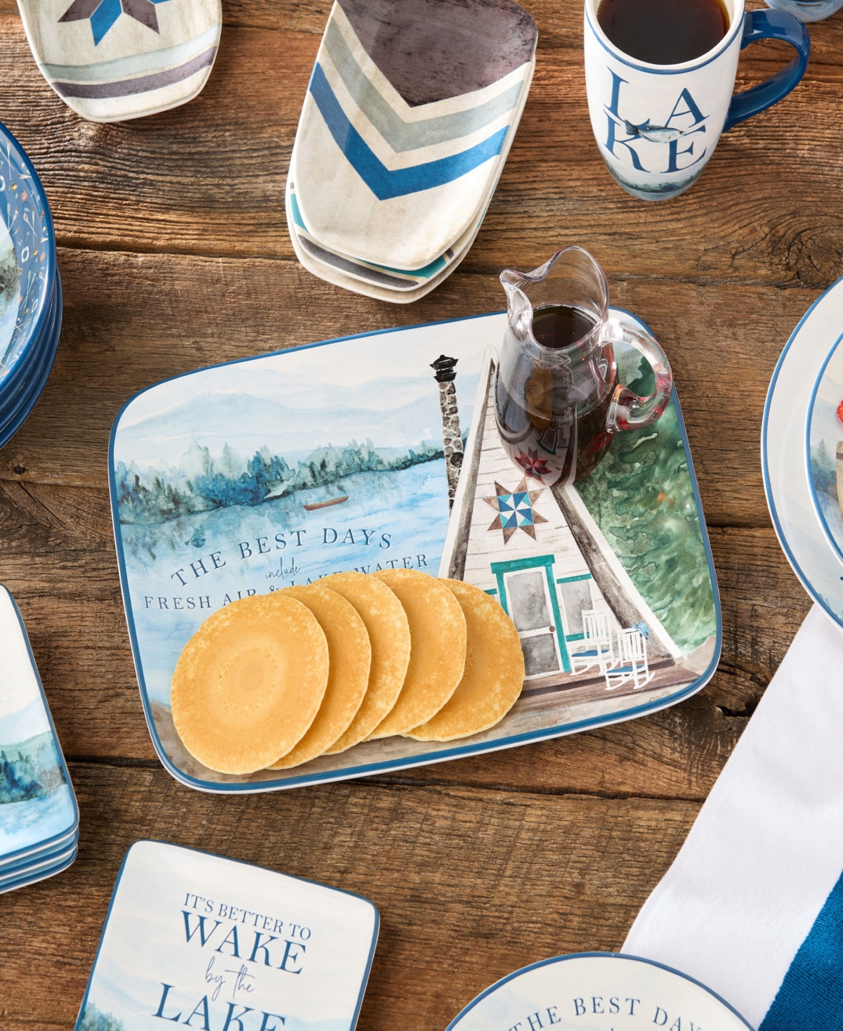 Certified International Wake At The Lake Rectangular Platter In Miscellaneous