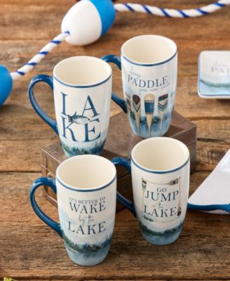 Wake At The Lake 4-Pc. Mugs, Service For 4