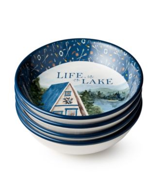 Wake At The Lake Soup 4-Pc. Bowls, Service For 4