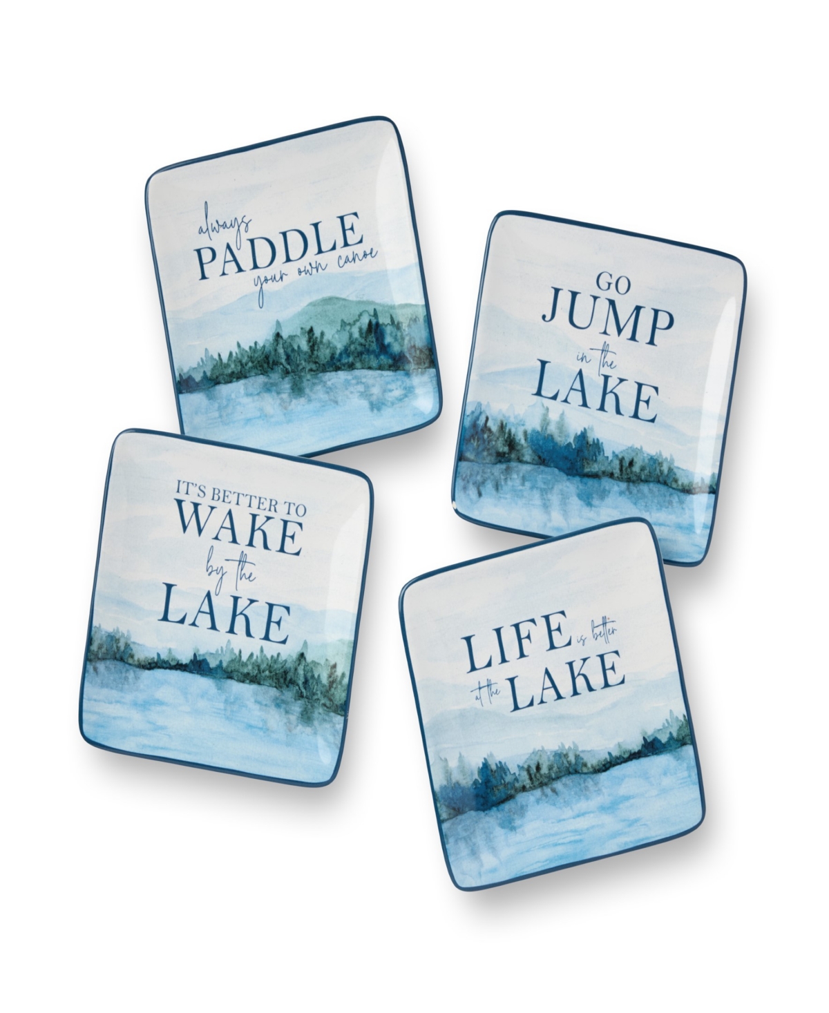 Wake At The Lake Canape Plates, Set of 4 - Miscellaneous
