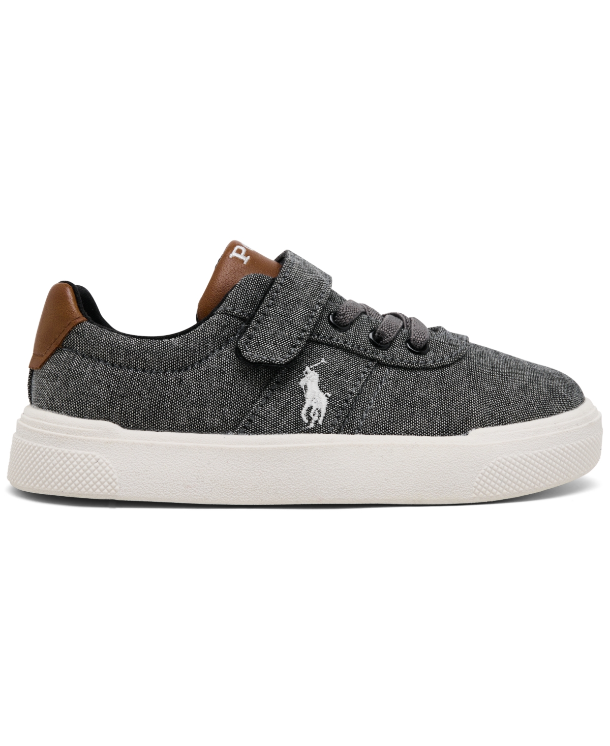 Polo Ralph Lauren Toddler Boys Frazier Stay-put Closure Casual Sneakers From Finish Line In Dark Gray,brown