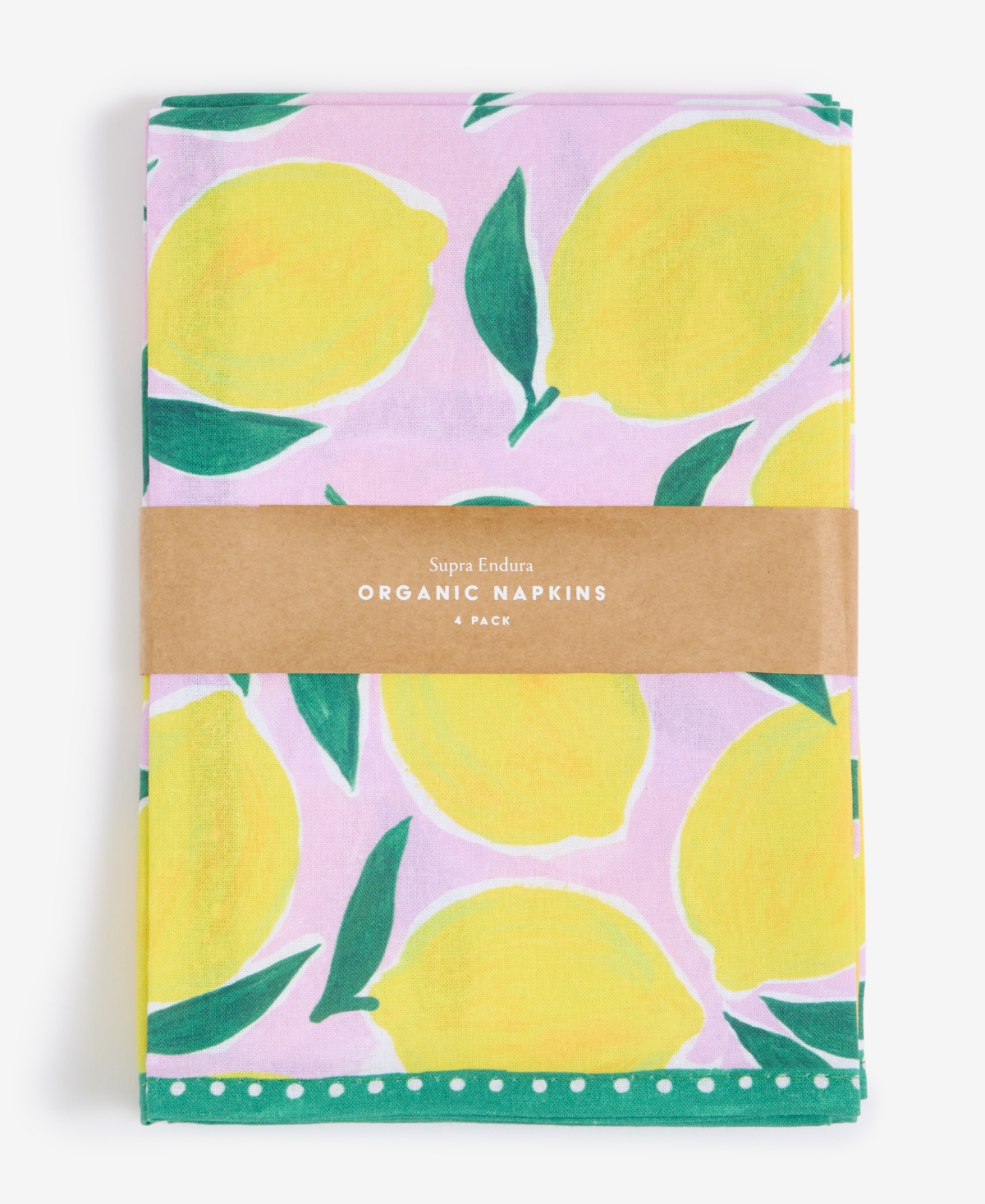 Cotton Lemon Napkin, Set of 4 - Pink