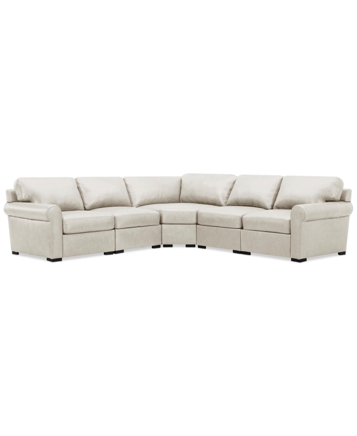 Macy's Radley Roll Arm 117" 4-pc. Leather Wedge Corner L Sectional, Exclusively At