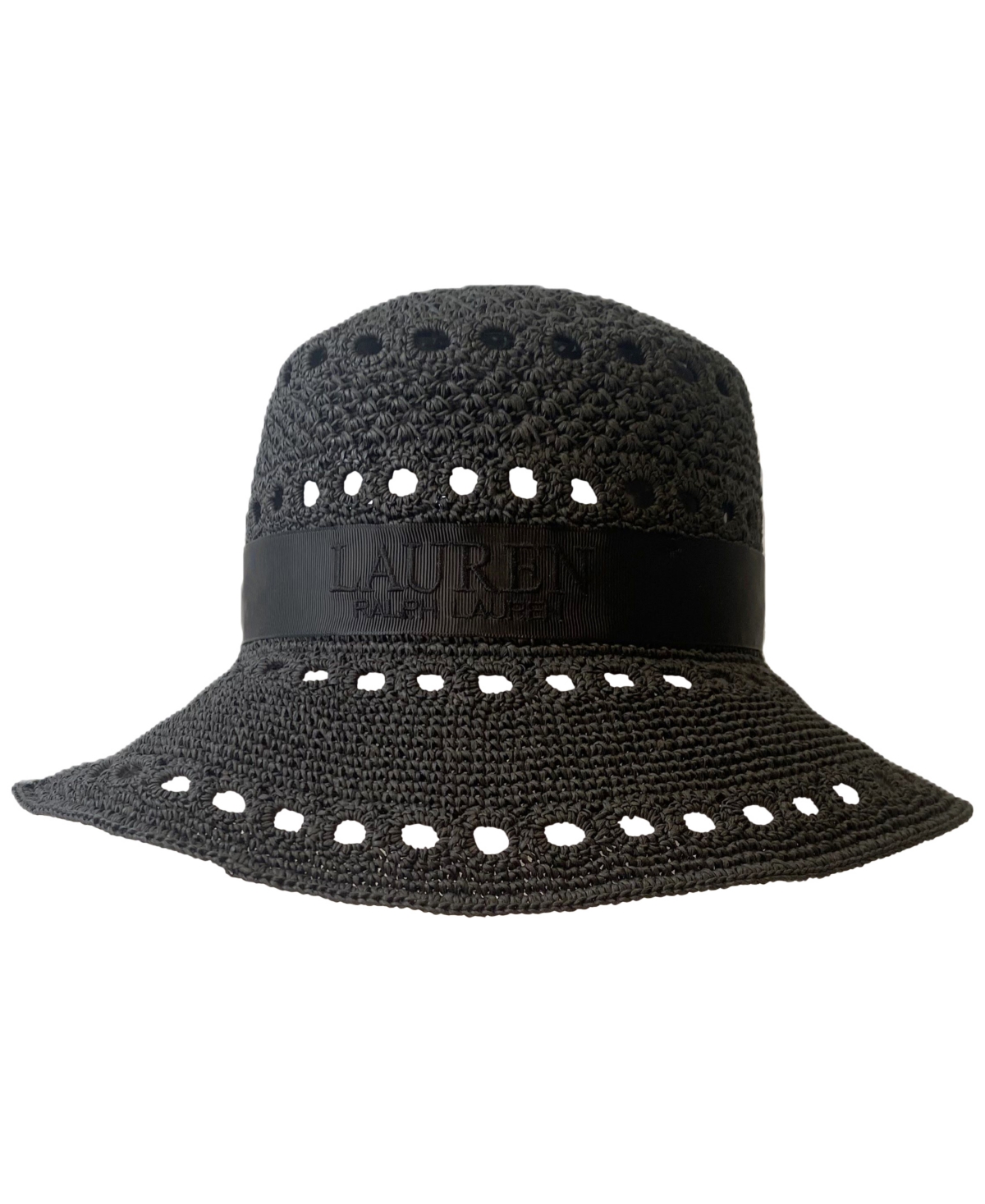 Ralph Lauren Crochet Bucket Hat In Black