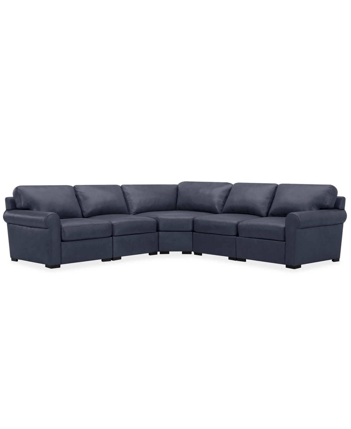 Macy's Radley Roll Arm 117" 5-pc. Leather Wedge Corner L Sectional, Exclusively At