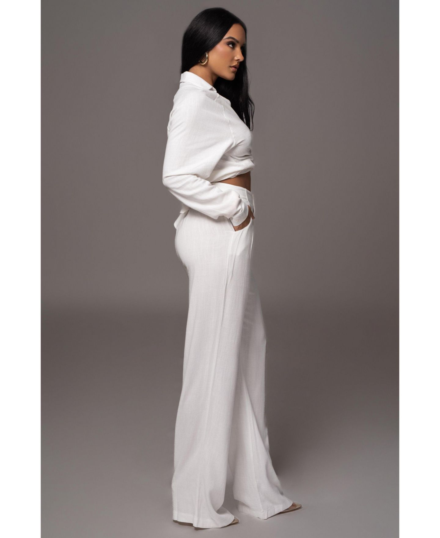 Женские брюки JLUXLABEL Thea Linen, цвет: Слоновая кость — фото 5