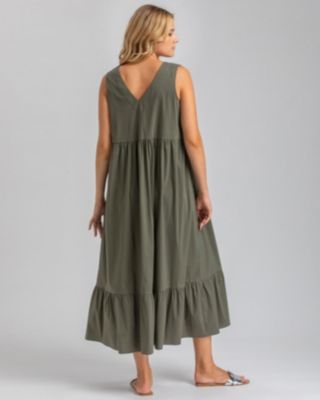 Maternity V-Neck Poplin Waterlily Maxi Dress