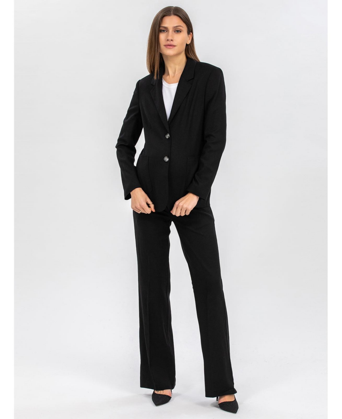 Pietro Brunelli Maternity Maternity Tailored Linen Mix Textured Harper Blazer In Black